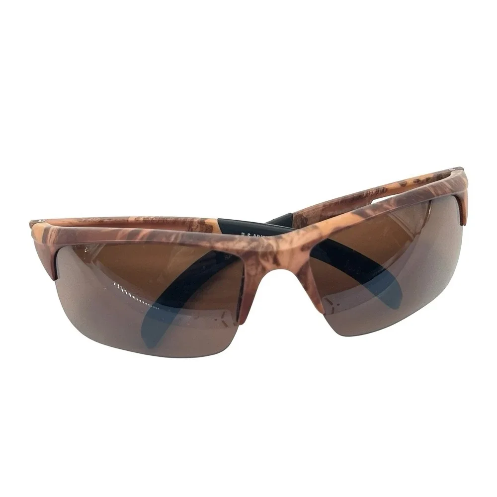 U.S. Army AR03 Mens Sunglasses Brown Camo Wrap Sport Military Tactical
